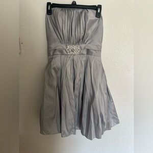 Elegant Silver Strapless Dress